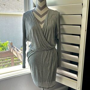 Haute Hippie long sleeve gray jersey dress. Size medium.